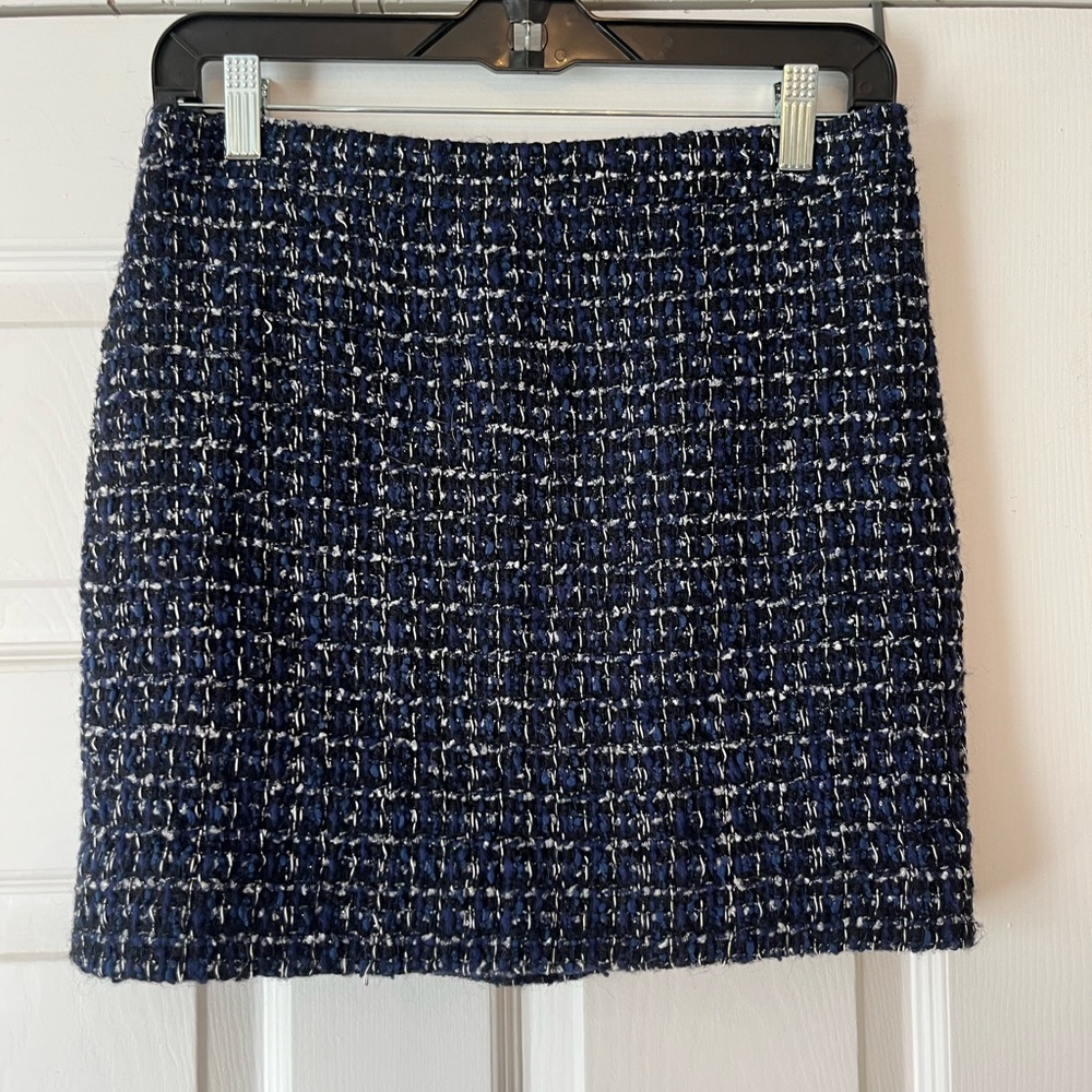 JCrew Navy Tweed Skirt